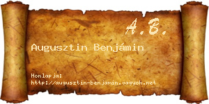 Augusztin Benjámin névjegykártya
