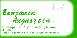 benjamin augusztin business card